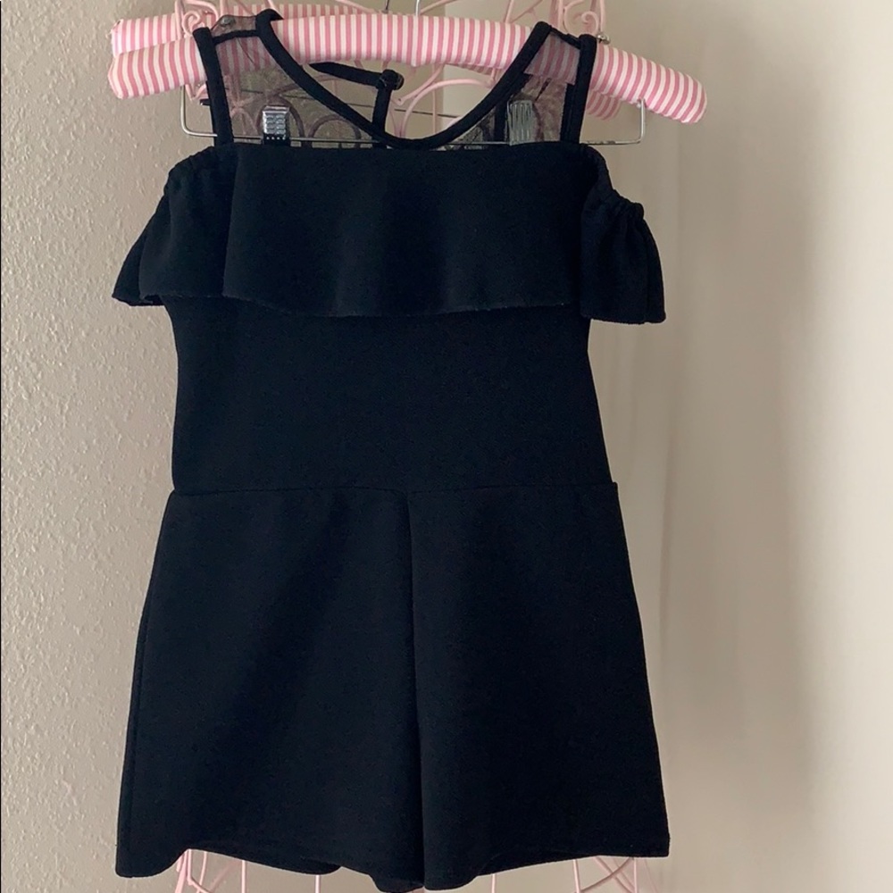 Black cold shoulder romper